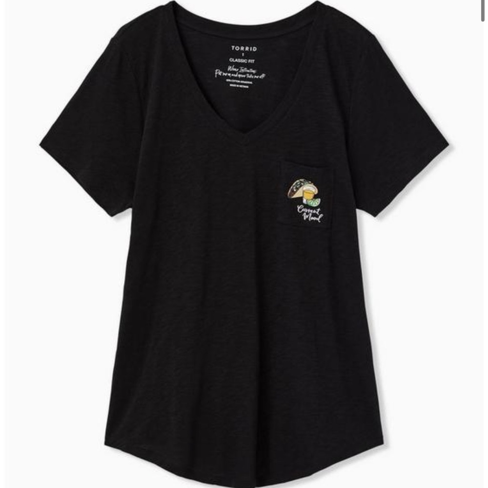Torrid Current Mood Tacos & Tequila Classic Fit Pocket Tee - Heritage Slub Black
